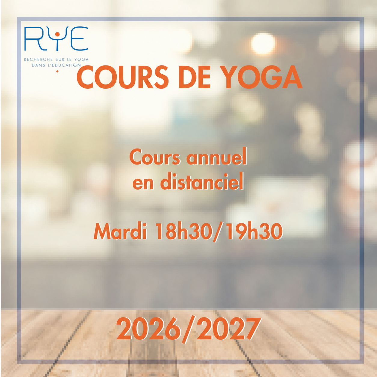 Cours de yoga hebdomadaire mardi